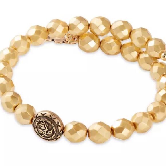 Disney Alex & Ani Beauty and The Beast Gold Pearl Wrap Bracelet - Picture 10 of 10